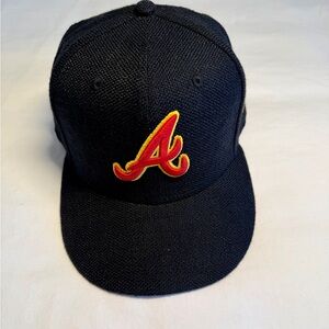 New Era 59fifty fitted Atlanta Braves Black Cap with Red and Yellow Logo